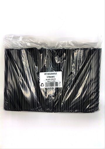 Сламки прави ЧЕРНИ Ф8 500бр./пак. 12пак./каш.