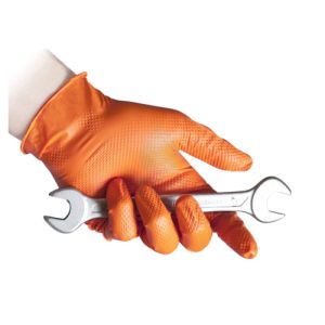 FULL GRIP Оранжеви Нитрилни Ръкавици M 50бр./кут. 10кут./каш.