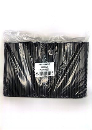 Сламки прави ЧЕРНИ Ф8 500бр./пак. 12пак./каш.